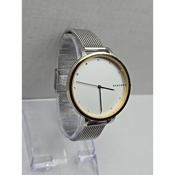 Skagen Hagen SKW2661 Womens 34mm Gold Silver Tone Mesh Quartz Watch New Battery main image 7